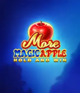 Discover the spellbinding allure of More Magic Apple Hold and Win Slot by 3 Oaks Gaming, featuring a glistening red apple against a vivid blue background. This graphic conveys the magical theme of the game. Perfect for lovers of magical themes, the vibrant visuals and attractive artwork make this slot stand out. 