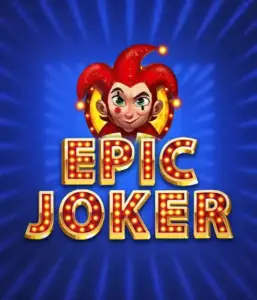 Enter the colorful world of Epic Joker slot by Relax Gaming, highlighting a playful joker with a flaming hairstyle against a dazzling blue background. This graphic depicts the light-hearted spirit of classic slots, ideal for fans of classic casino aesthetics, offering a delightful gaming experience.