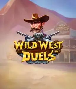  Step into the rugged world of "Wild West Duels" by Pragmatic Play, featuring a tough gunslinger ready for a showdown. The image shows a resolute cowboy with crossed pistols, set against a desert backdrop. His intense eyes and authentic attire highlight the theme of the Old West. The game's title is clearly displayed in a rustic font, adding to the action-packed theme. 